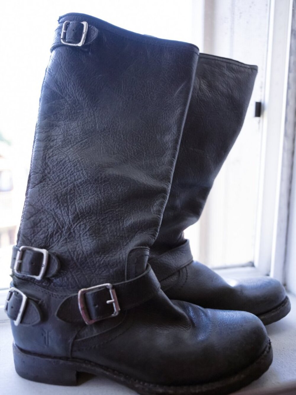 Frye Veronica Tall Black Buckle Boots 6.5